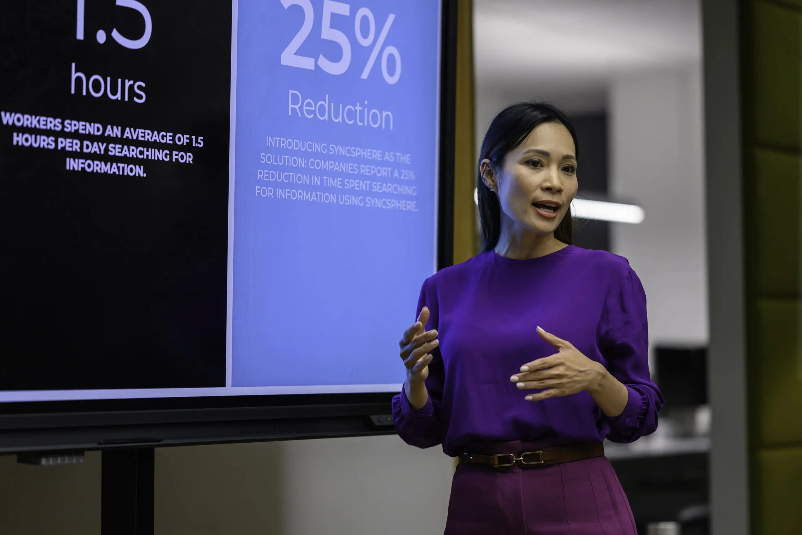 Businesswoman giving presentation