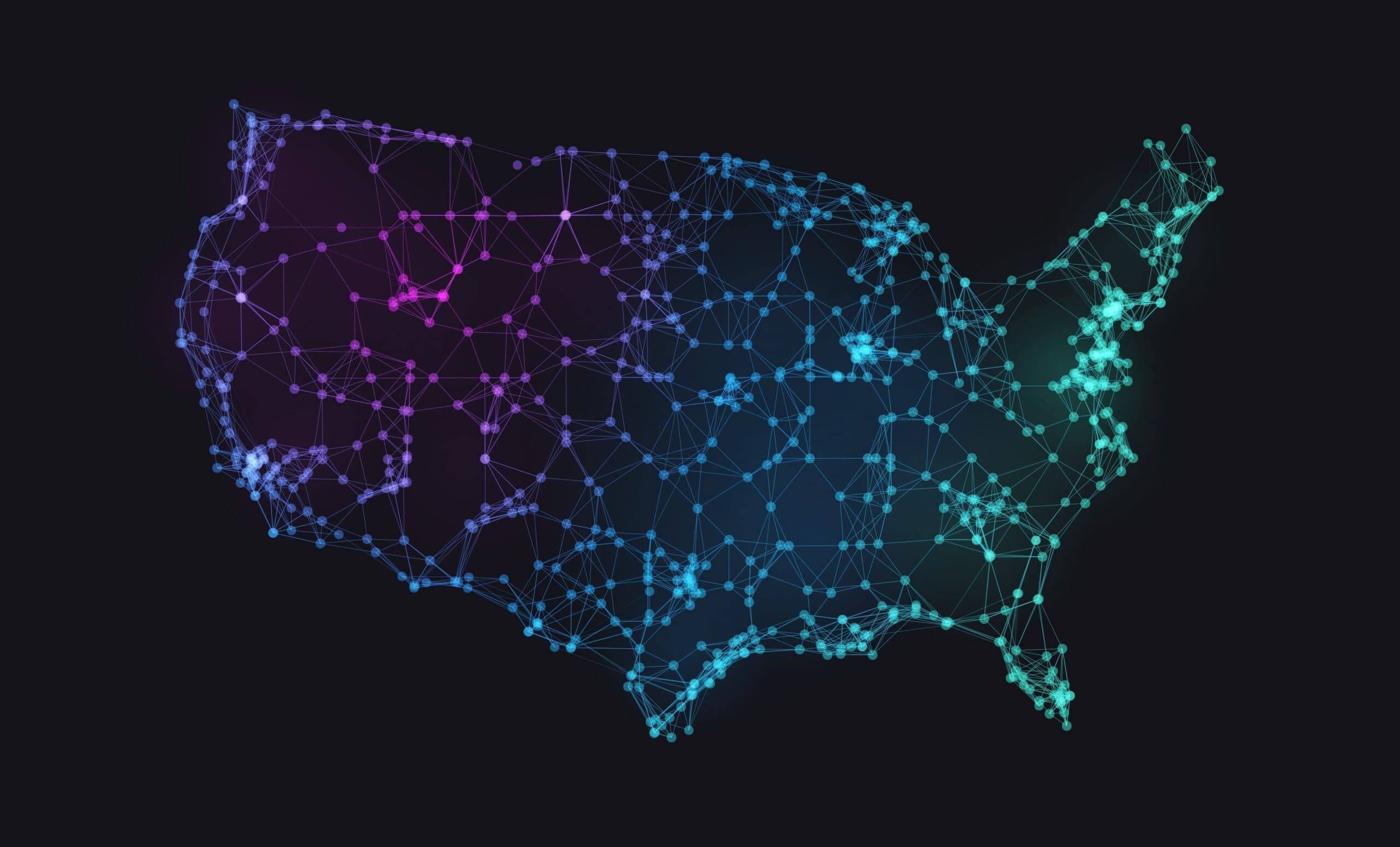 Map of US with Technology mapping